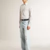 Herren-Super-Star aus Leder mit schwarzem Denim-Stern und schwarzer Leder-Fersenlasche Herren-Super-Star aus Leder mit schwarzem Denim-Stern und schwarzer Leder-Fersenlasche
