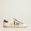 Herren-Super-Star aus Leder und Wildleder mit blauem Lederstern mit Eidechsenprint Herren-Super-Star aus Leder und Wildleder mit blauem Lederstern mit Eidechsenprint
