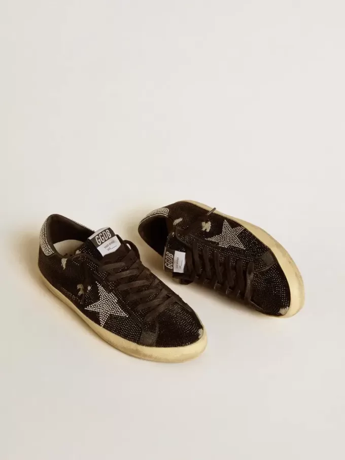 Herren-Super-Star aus Wildleder und Swarovski-Kristallen mit silbernem Stern
