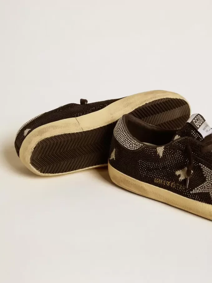 Herren-Super-Star aus Wildleder und Swarovski-Kristallen mit silbernem Stern