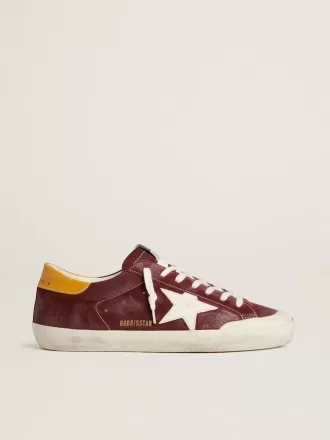 Herren-Super-Star aus ziegelrotem Wildleder mit weißem Lederstern und Fersenlasche mit Animal-Print Herren-Super-Star aus ziegelrotem Wildleder mit weißem Lederstern und Fersenlasche mit Animal-Print