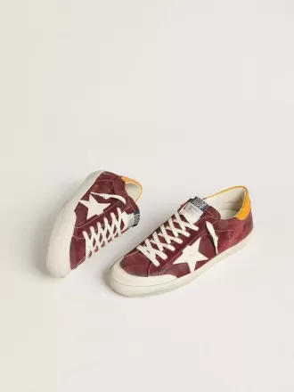 Herren-Super-Star aus ziegelrotem Wildleder mit weißem Lederstern und Fersenlasche mit Animal-Print Herren-Super-Star aus ziegelrotem Wildleder mit weißem Lederstern und Fersenlasche mit Animal-Print