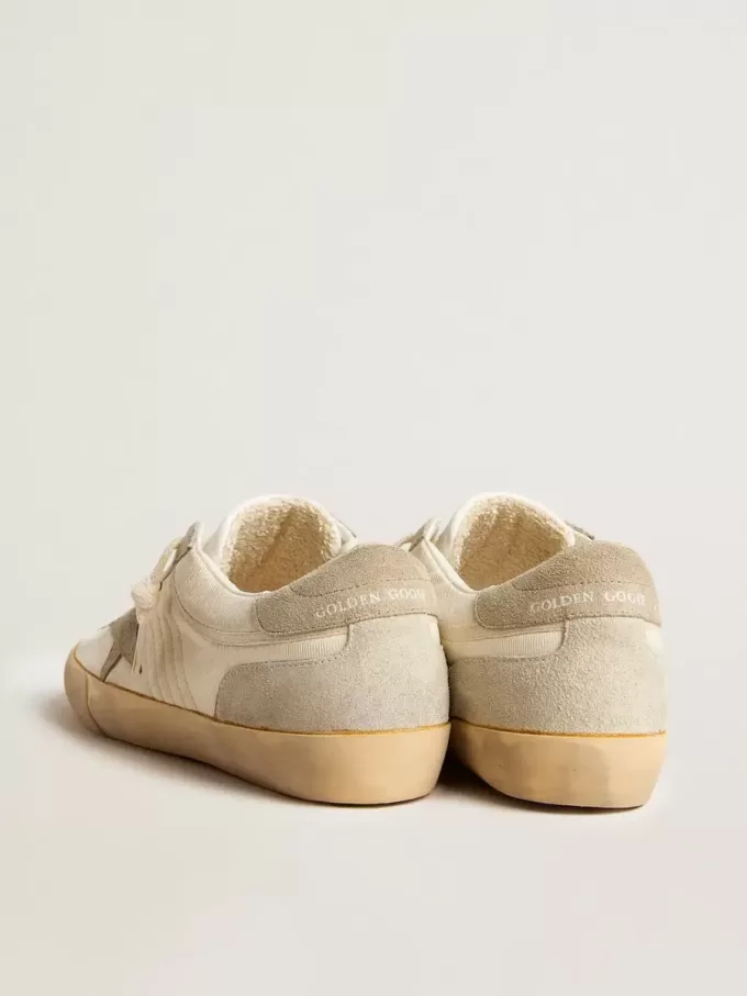 Herren-Super-Star LAB aus Nylon mit taubengrauem Stern und eisgrauen Wildledereinsätzen Herren-Super-Star LAB aus Nylon mit taubengrauem Stern und eisgrauen Wildledereinsätzen