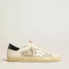 Herren-Super-Star LTD aus Mesh und Leder mit silbernem Stern und blauer Fersenlasche Herren-Super-Star LTD aus Mesh und Leder mit silbernem Stern und blauer Fersenlasche