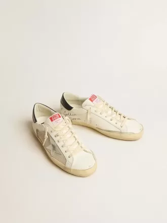 Herren-Super-Star LTD aus Mesh und Leder mit silbernem Stern und blauer Fersenlasche Herren-Super-Star LTD aus Mesh und Leder mit silbernem Stern und blauer Fersenlasche