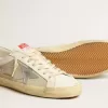 Herren-Super-Star LTD aus Mesh und Leder mit silbernem Stern und blauer Fersenlasche Herren-Super-Star LTD aus Mesh und Leder mit silbernem Stern und blauer Fersenlasche