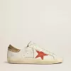 Herren-Super-Star LTD aus Nappaleder mit orangefarbenem Lederstern und tabakfarbenem Wildleder-Fersenlasche Herren-Super-Star LTD aus Nappaleder mit orangefarbenem Lederstern und tabakfarbenem Wildleder-Fersenlasche