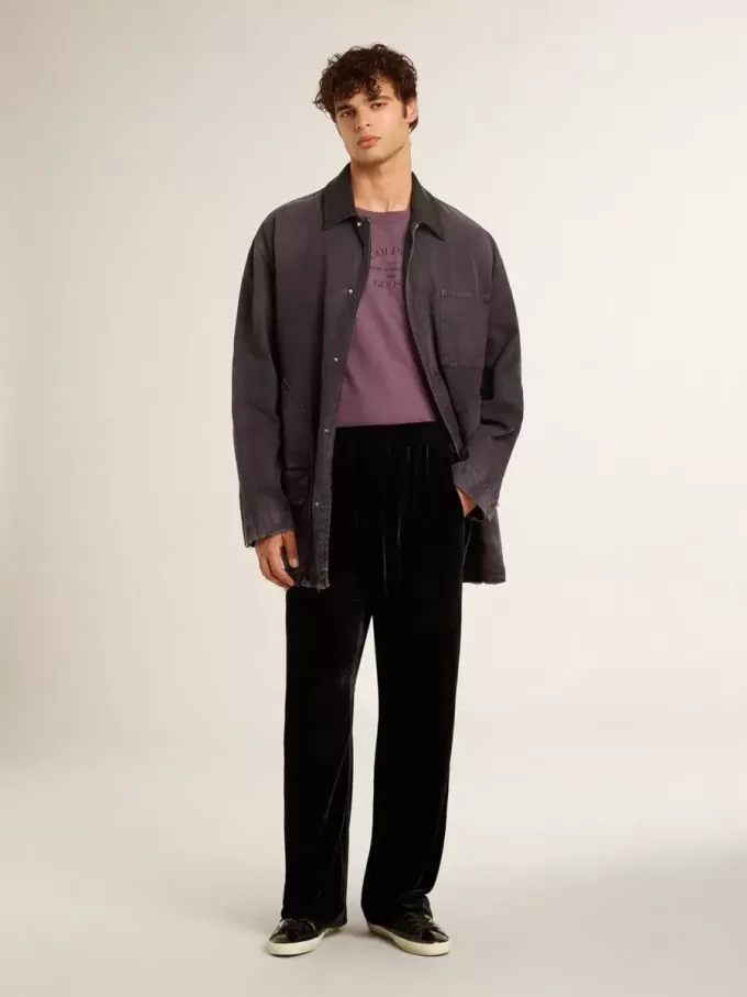 Herren-Super-Star LTD aus schwarzem Lackleder mit Stern und Fersenlasche aus Wildleder