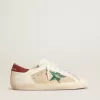 Herren-Super-Star LTD aus Wildleder mit grünem Metallic-Stern und roter Fersenlasche
