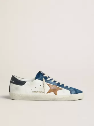 Herren-Super-Star LTD mit tabakfarbenem Lederstern mit Krokodilprägung und schwarzer Lederferse