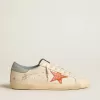 Herren-Super-Star mit Stern im Krokodil-Print und silberblauer Fersenlasche Herren-Super-Star mit Stern im Krokodil-Print und silberblauer Fersenlasche