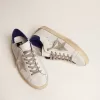 Herren-Super-Star mit Wildlederstern und blauer Fersenlasche Herren-Super-Star mit Wildlederstern und blauer Fersenlasche