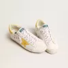 Herren-Superstar aus Mesh und Nappaleder mit gelbem Lederstern und Fersenlasche