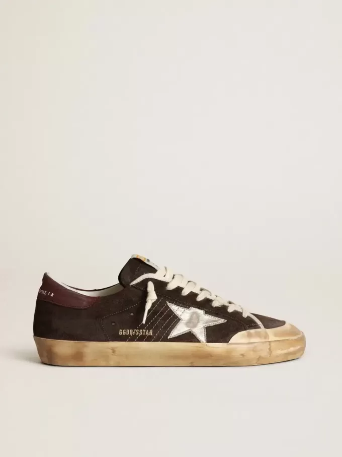 Herren-Superstar Penstar aus braunem Wildleder mit Platinstern