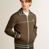 Herren-Sweatshirt in Militärgrün mit Reißverschluss und weißem Logo Herren-Sweatshirt in Militärgrün mit Reißverschluss und weißem Logo