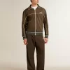 Herren-Sweatshirt in Militärgrün mit Reißverschluss und weißem Logo Herren-Sweatshirt in Militärgrün mit Reißverschluss und weißem Logo