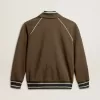 Herren-Sweatshirt in Militärgrün mit Reißverschluss und weißem Logo Herren-Sweatshirt in Militärgrün mit Reißverschluss und weißem Logo