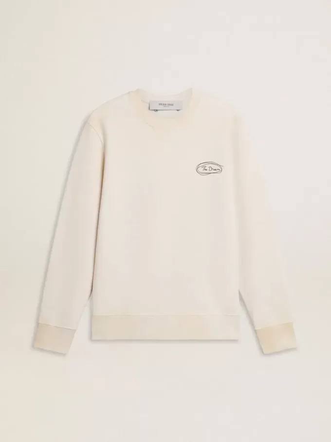 Herren-Sweatshirt in Used-Weiß mit Print