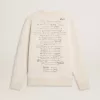 Herren-Sweatshirt in Used-Weiß mit Print