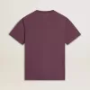 Herren-T-Shirt aus Baumwolle in abgenutztem Lila mit Logo-Print
