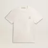 Herren-T-Shirt aus Baumwolle in Altweiß mit Aufdruck auf der Brust Herren-T-Shirt aus Baumwolle in Altweiß mit Aufdruck auf der Brust