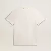 Herren-T-Shirt aus Baumwolle in Altweiß mit Aufdruck auf der Brust Herren-T-Shirt aus Baumwolle in Altweiß mit Aufdruck auf der Brust