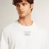 Herren-T-Shirt aus weißer Baumwolle mit schwarzer Aufschrift