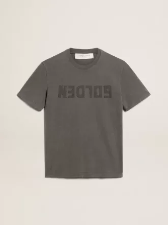 Herren-T-Shirt in Anthrazitgrau mit Distressed-Effekt
