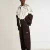 Herren-Windjacke aus silbernem und schwarzem Funktionsstoff