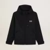 Herren-Windjacke mit kontrastierendem weißem Logo und Stern Herren-Windjacke mit kontrastierendem weißem Logo und Stern