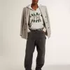 Herren-Zweireiherjacke aus grauer Seide und Chevron-Wolle