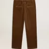 Herrenhose aus dunkelolivfarbenem Cord Herrenhose aus dunkelolivfarbenem Cord