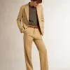 Herrenhose aus Wollgabardine in Sand