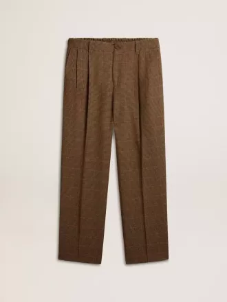 Herrenhose in dreifarbigem Hahnentrittmuster
