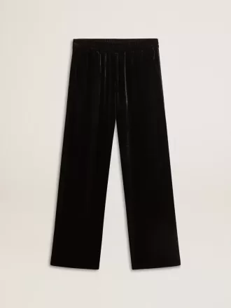 Herrenhose in schwarzem Samtoptik