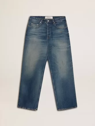 Herrenjeans mit lockerer Passform und mittlerer Waschung