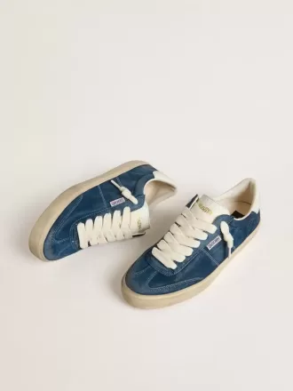 Herrenmodell Soul Star aus blauem Wildleder mit weißer Lederferse
