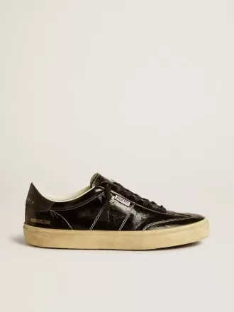 Herrenmodell Soul Star aus schwarzem Lackleder mit Fersenlasche aus schwarzem Leder