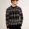 Herrenpullover aus Wollmischung mit Rundhalsausschnitt und Jacquard-Argyle-Muster Herrenpullover aus Wollmischung mit Rundhalsausschnitt und Jacquard-Argyle-Muster