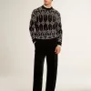 Herrenpullover aus Wollmischung mit Rundhalsausschnitt und Jacquard-Argyle-Muster Herrenpullover aus Wollmischung mit Rundhalsausschnitt und Jacquard-Argyle-Muster