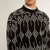 Herrenpullover aus Wollmischung mit Rundhalsausschnitt und Jacquard-Argyle-Muster Herrenpullover aus Wollmischung mit Rundhalsausschnitt und Jacquard-Argyle-Muster