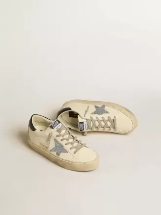 Hi Star aus Nappaleder mit Swarovski-Kristallstern und dunkelblauer Lederferse