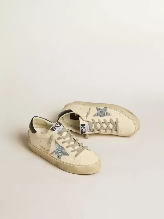 Hi Star aus Nappaleder mit Swarovski-Kristallstern und dunkelblauer Lederferse