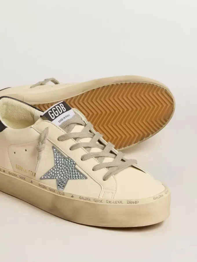 Hi Star aus Nappaleder mit Swarovski-Kristallstern und dunkelblauer Lederferse