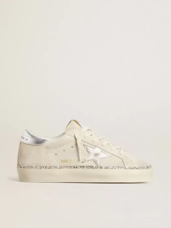 Hi Star aus Wildleder mit silbermetallischem Lederstern und Fersenlasche