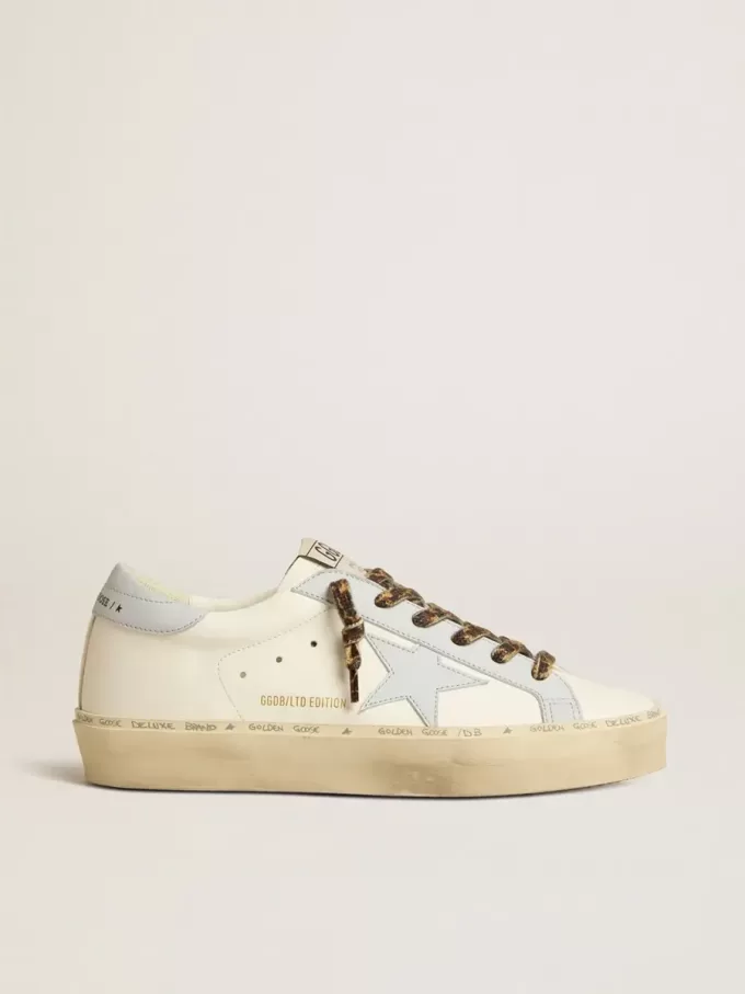 Hi Star LTD aus Leder mit hellblauem Lederstern und Fersenlasche Hi Star LTD aus Leder mit hellblauem Lederstern und Fersenlasche
