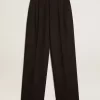 Hose aus schwarzer Woll-Viskose-Mischung Hose aus schwarzer Woll-Viskose-Mischung