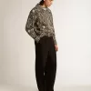 Hose aus schwarzer Woll-Viskose-Mischung Hose aus schwarzer Woll-Viskose-Mischung