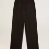 Hose aus schwarzer Woll-Viskose-Mischung Hose aus schwarzer Woll-Viskose-Mischung