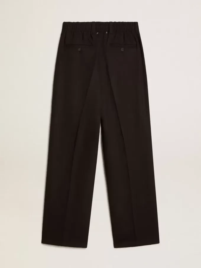 Hose aus schwarzer Woll-Viskose-Mischung Hose aus schwarzer Woll-Viskose-Mischung